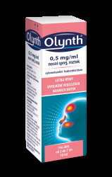 OLYNTH 0,5 mg/ml nosní sprej, roztok pro léčbu rýmy u dětí od 2 let, 10 ml