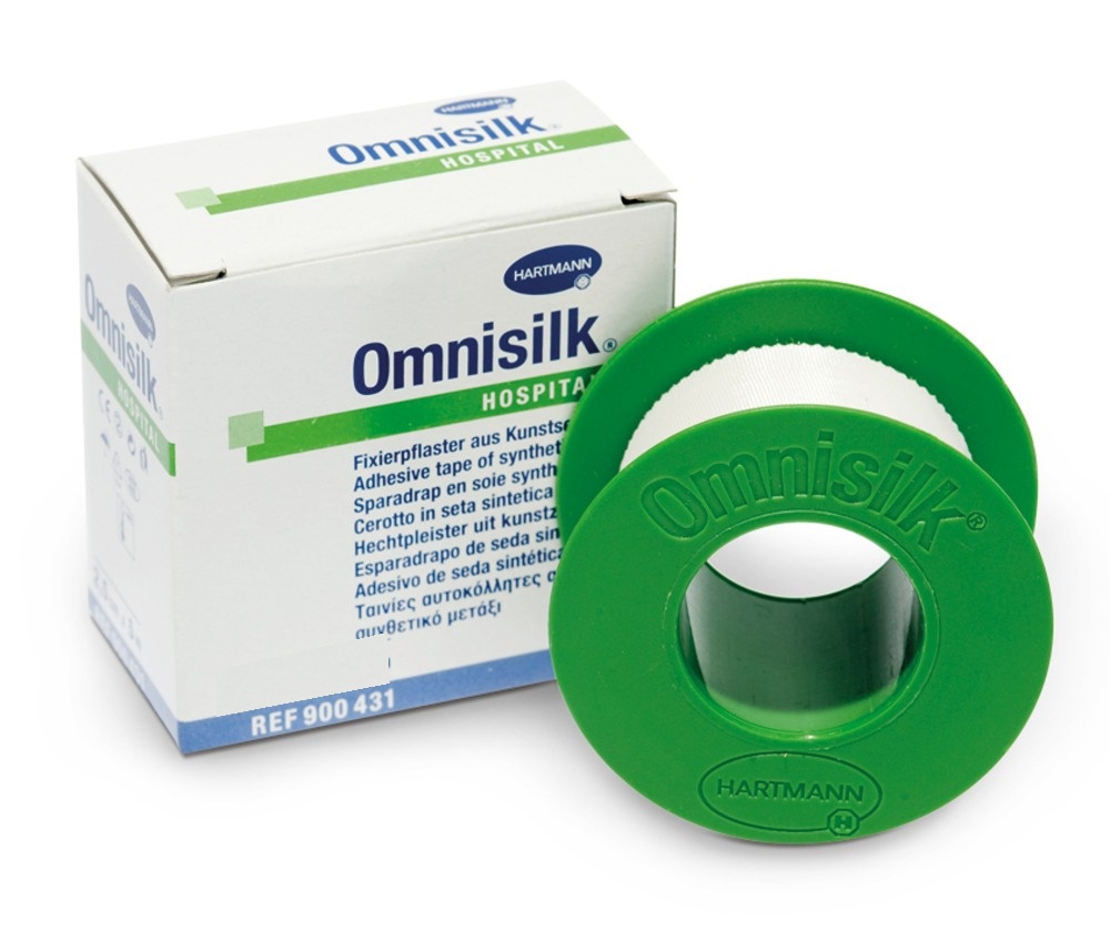 Omnisilk Náplast bílé hedvábí 1,25 cm x 5 m cívka 1 ks