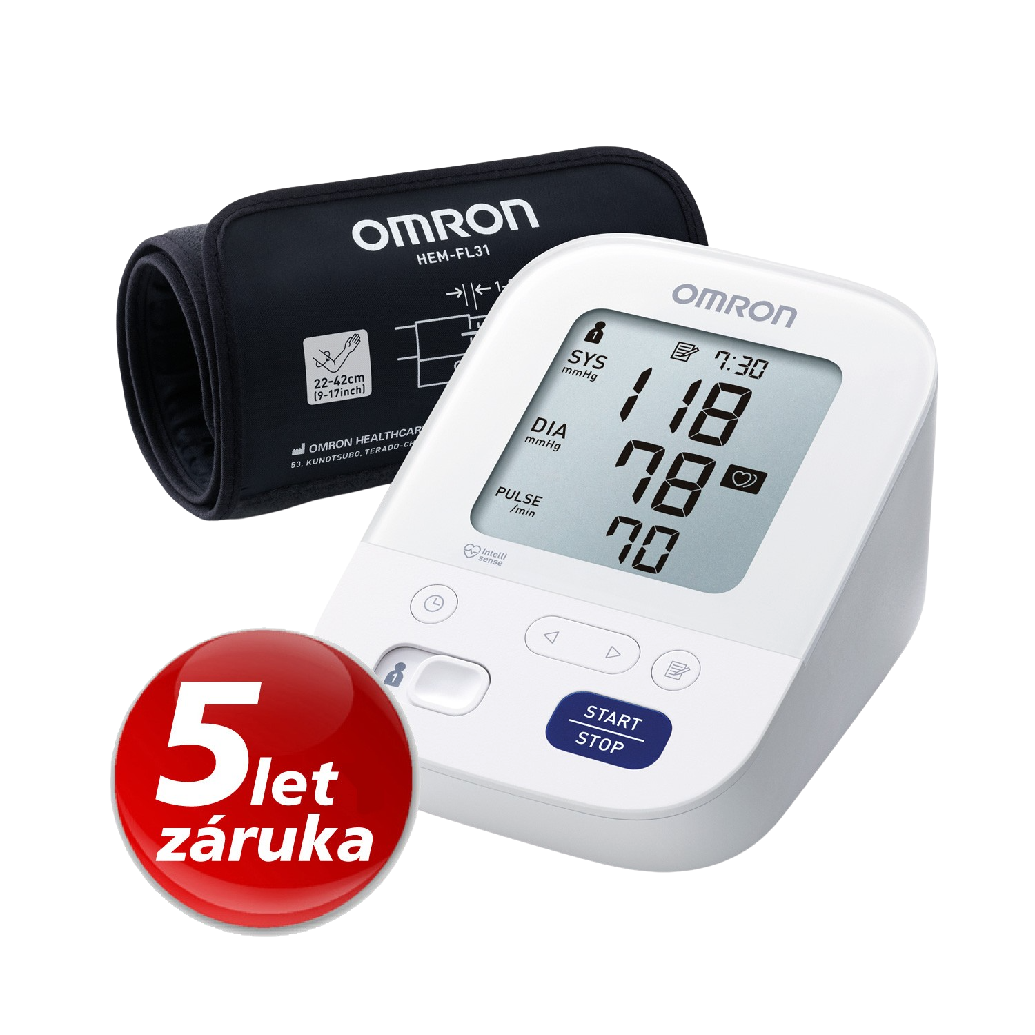 OMRON Digitální tonometr  M3 Comfort Intelli 5 let záruka