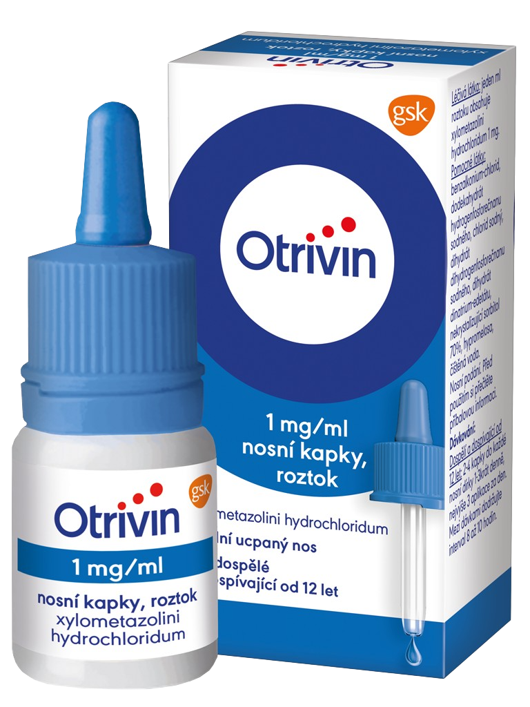 OTRIVIN 1mg/ml nosní kapky při léčbě ucpaného nosu 10 ml