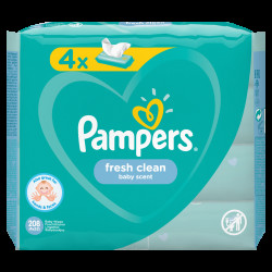 Pampers Fresh Clean vlhčené ubrousky 4x52 ks