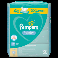 Pampers Fresh Clean XXL vlhčené ubrousky 4x80 ks