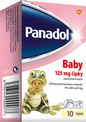 PANADOL Baby 125mg, čípky ke snížení horečky u dětí 10 ks