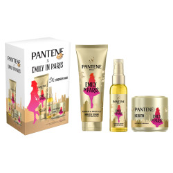 PANTENE Sada produktů Pantene x Emily in Paris: sérum 200ml, olej 100ml a maska na vlasy 300ml