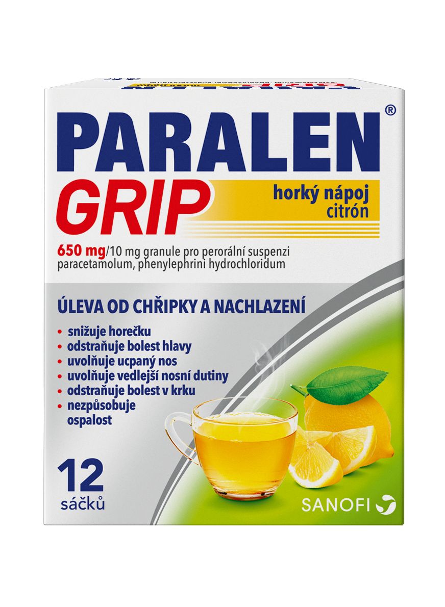 Paralen Grip Horký nápoj citrón 12 sáčků