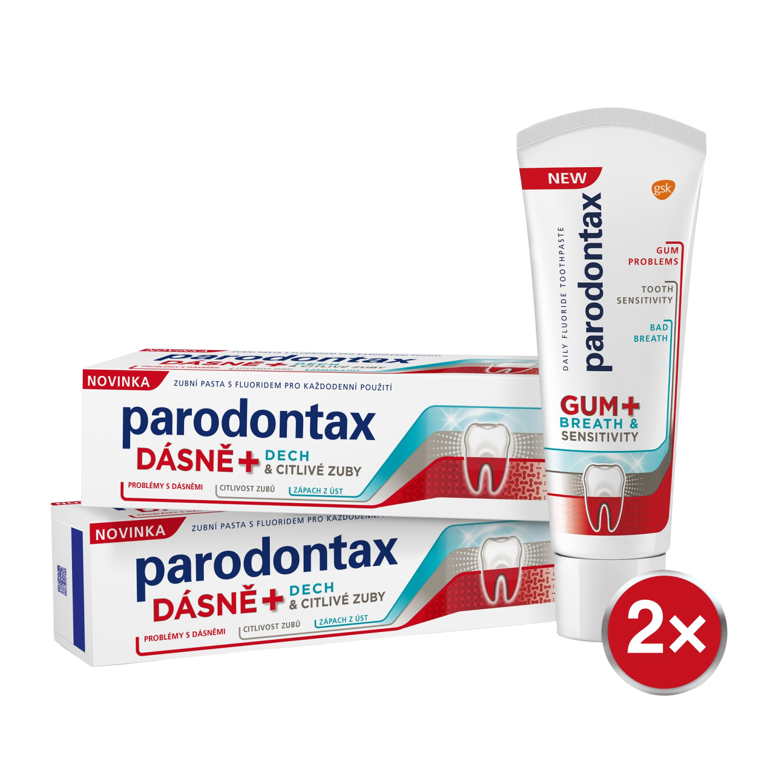 PARODONTAX pro dásně, dech a citlivé zuby 2 x 75 ml