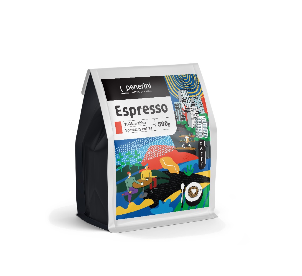 Penerini Espresso 100% arabika zrnková káva 500 g