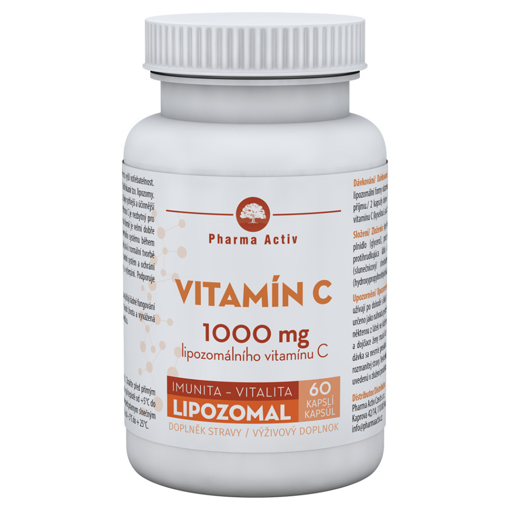 PHARMA ACTIV Lipozomal vitamín C 1000 mg 60 kapslí