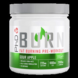 PhD Nutrition Burn Pre-Workout 200g - kyselé jablko