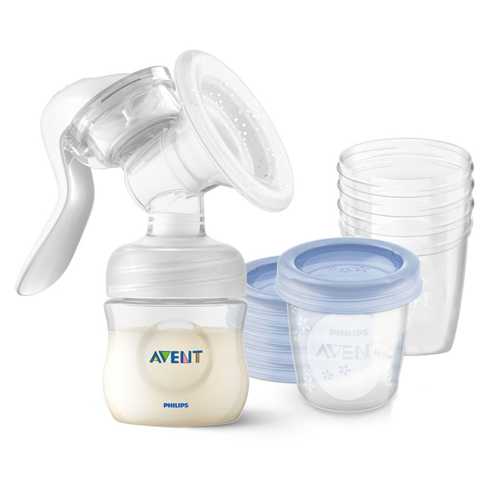 PHILIPS AVENT Odsávačka mateřského mléka manuální + VIA 180 ml 5 ks