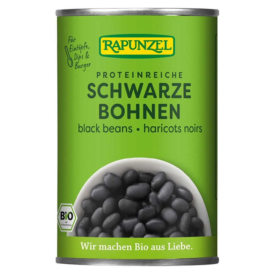 RAPUNZEL Černé fazole sterilované BIO 340 g