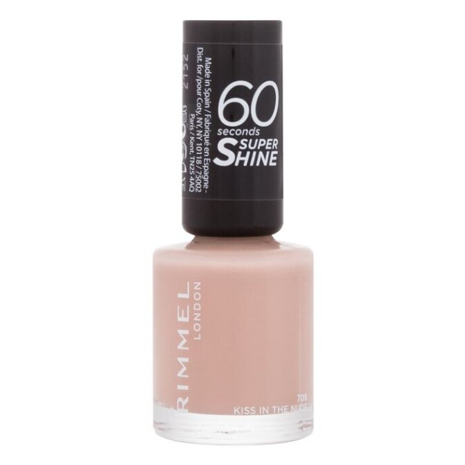 RIMMEL LONDON 60 Seconds Lak na nehty Super Shine 708 Kiss In The Nude 8 ml