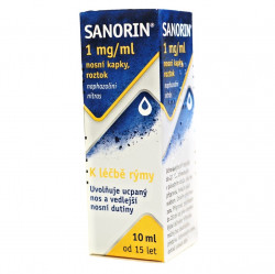 SANORIN 1mg/ml nosní kapky, roztok 10 ml