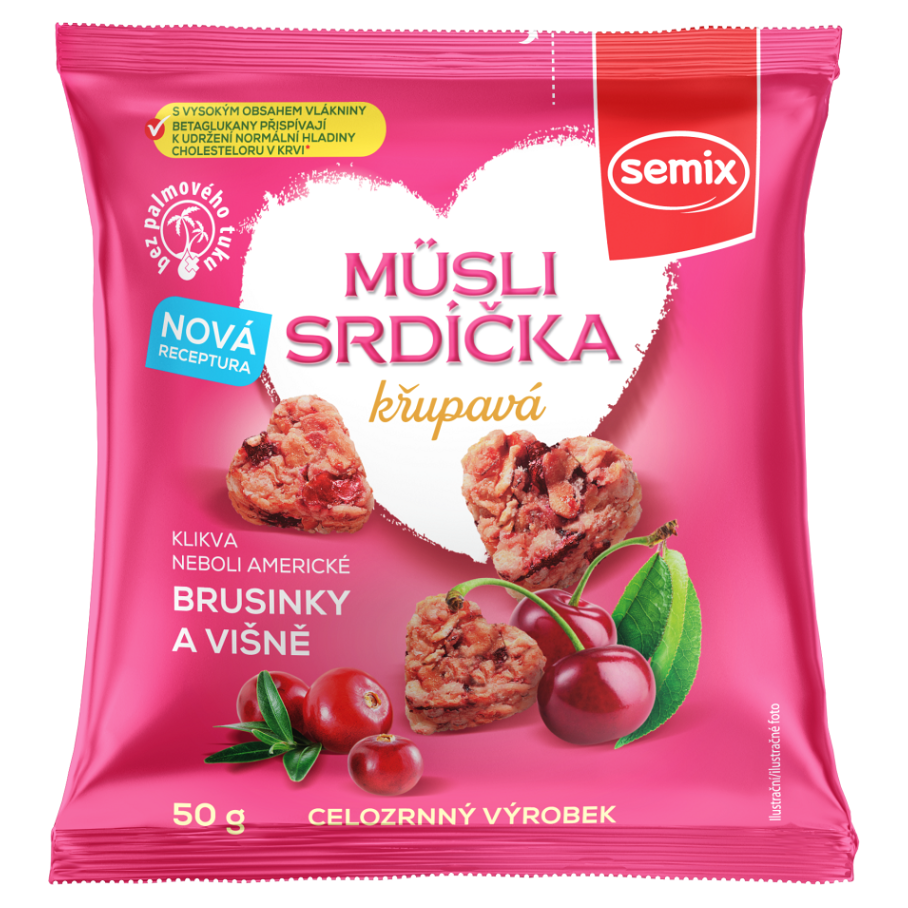 SEMIX Srdíčka s brusinkami a višněmi 50 g