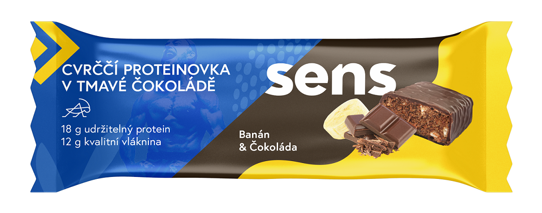 SENS Cvrččí proteinovka v tmavé čokoládě - banán 60 g