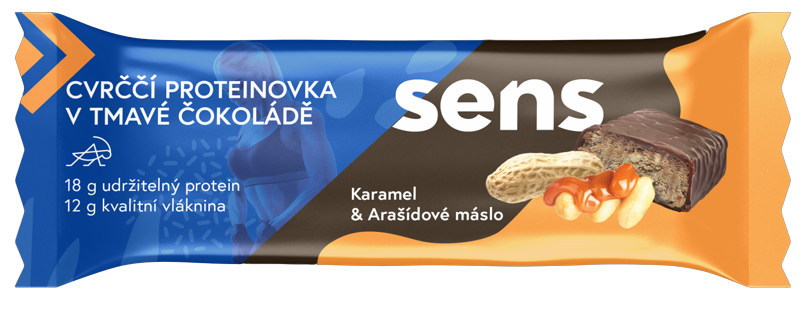 SENS Cvrččí Proteinovka v Tmavé Čokoládě - Karamel & Arašíd 60 g