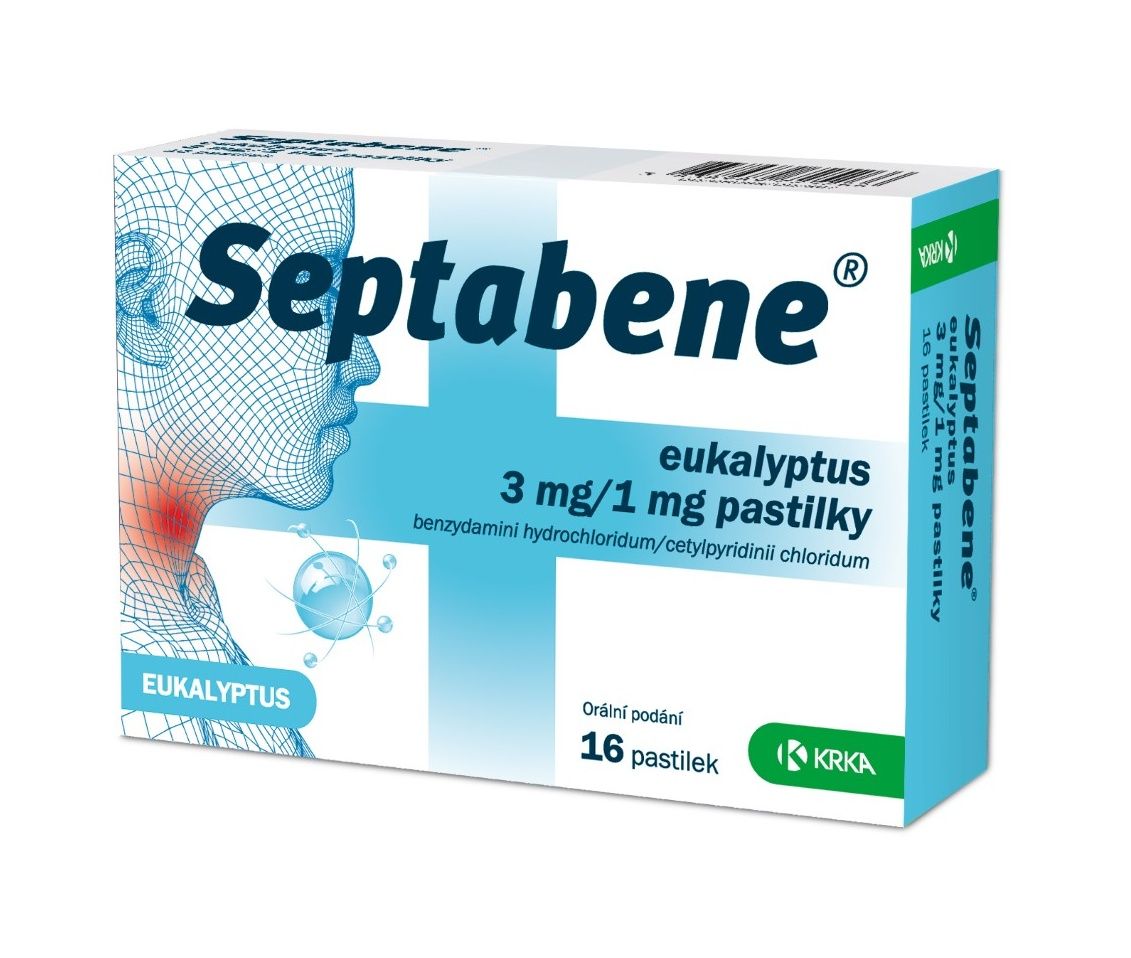 Septabene eukalyptus 3 mg/1 mg 16 pastilek