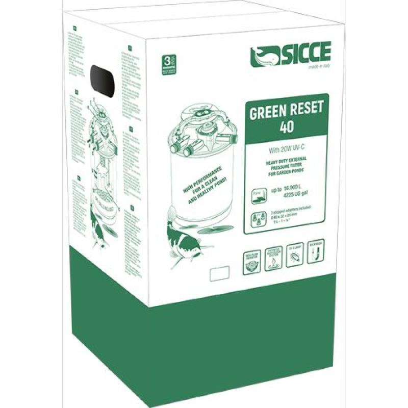 Sicce GREEN RESET 40L 1x20W UV-C 5m jezírkový tlakový filtr s UV-C lampou