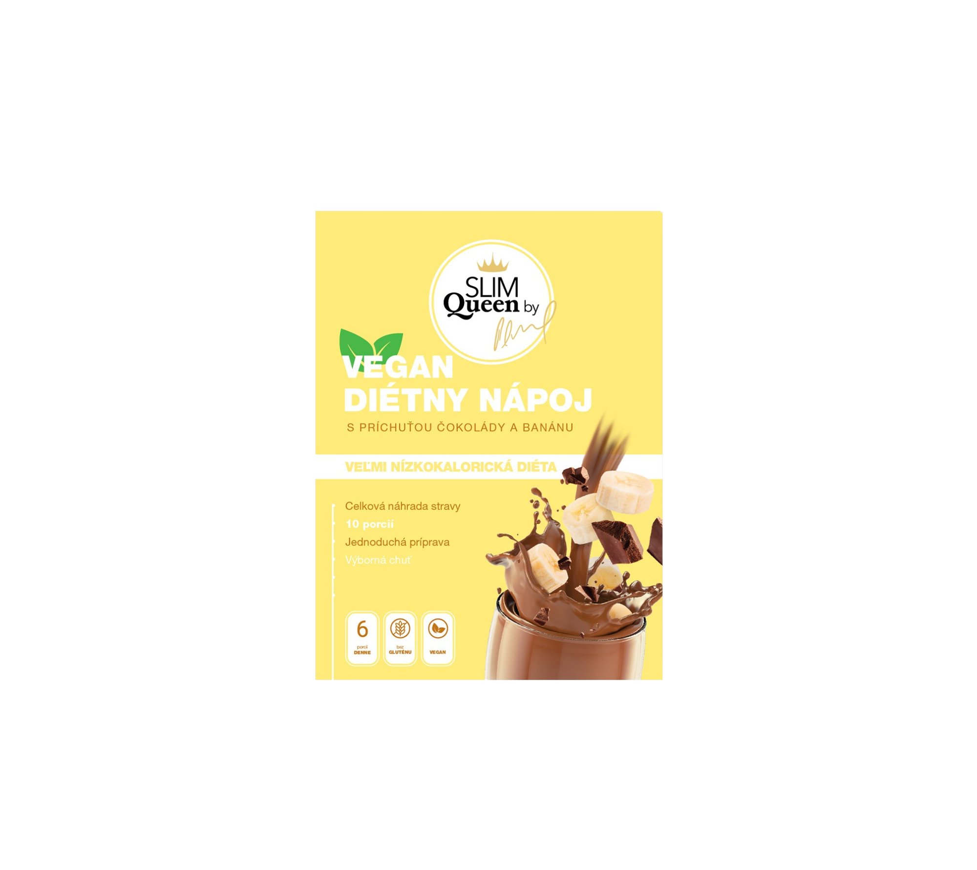 SLIM QUEEN Dietní nápoj, čokoláda-banán VEGAN 330 g