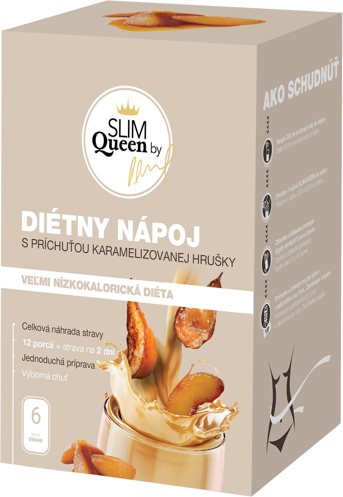 SLIM QUEEN dietní nápoj karamelizovaná hruška 384 g