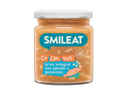 Smileat BIO příkrm losos s hnědou rýží a zeleninou 10M+ 230 g