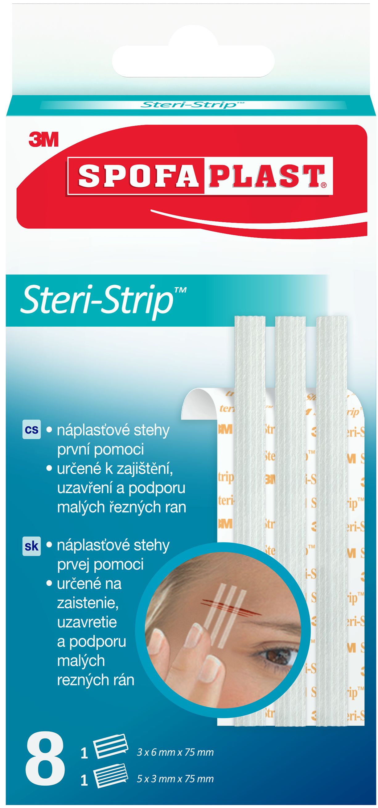 SPOFAPLAST 801 Steri-Strip Náplasťové stehy 8 ks