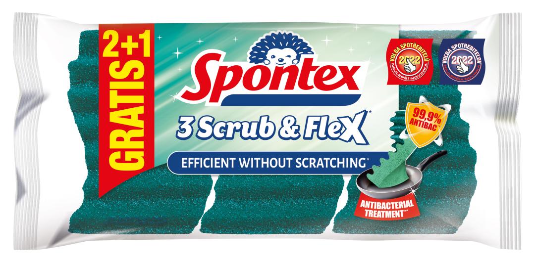 SPONTEX Scrub&Flex houbička 3 ks