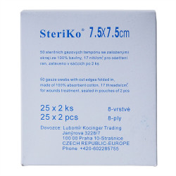 STERIKO Gáza kompresní sterilní 7,5 x 7,5 cm 25 kusů