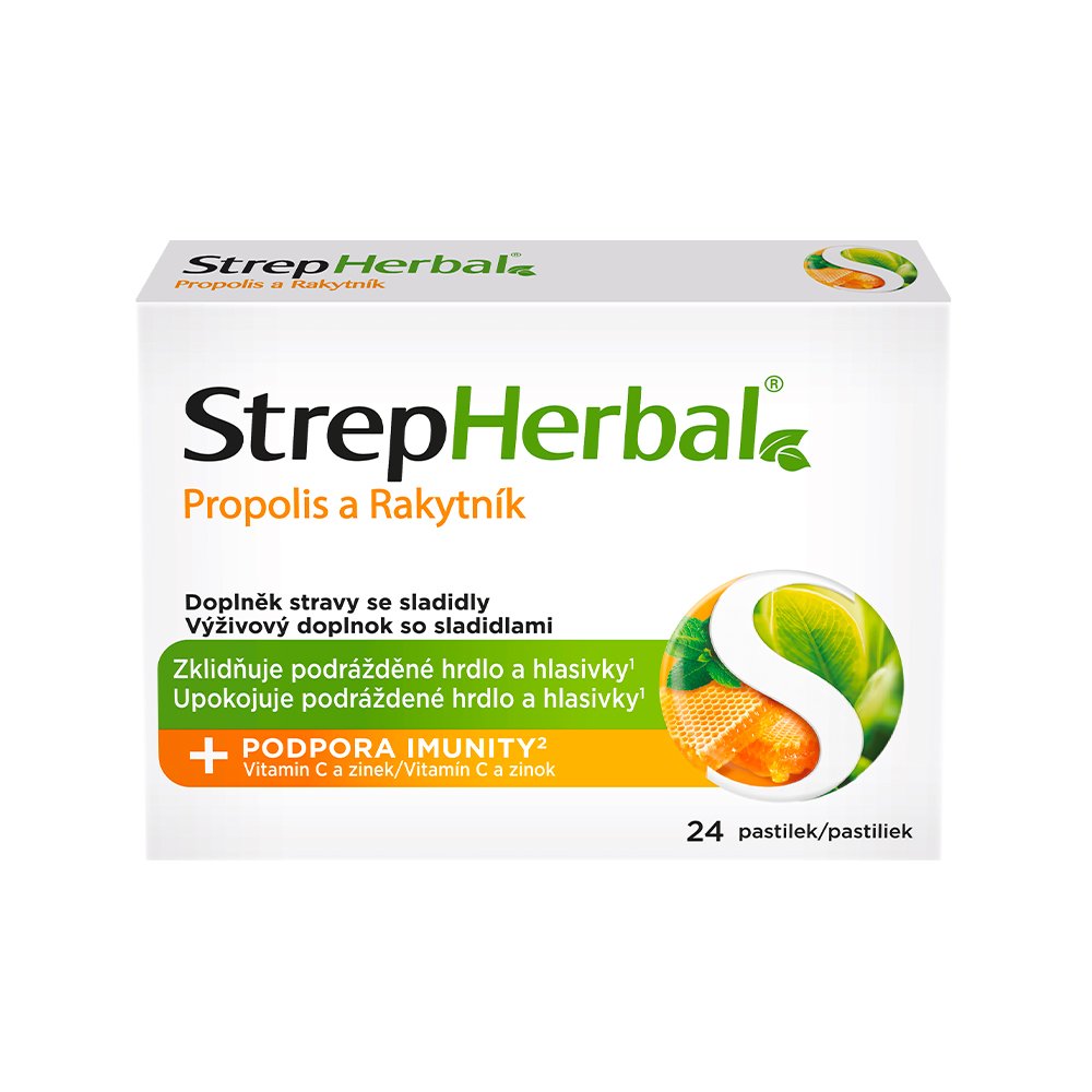 STREPHERBAL Propolis a Rakytník 24 ks