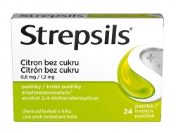 Strepsils Citron bez cukru 24 pastilek