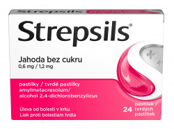 Strepsils Jahoda bez cukru 0,6 mg/1,2 mg 24 pastilek