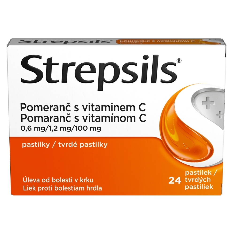 STREPSILS Pomeranč s vitamínem C 24 pastilek