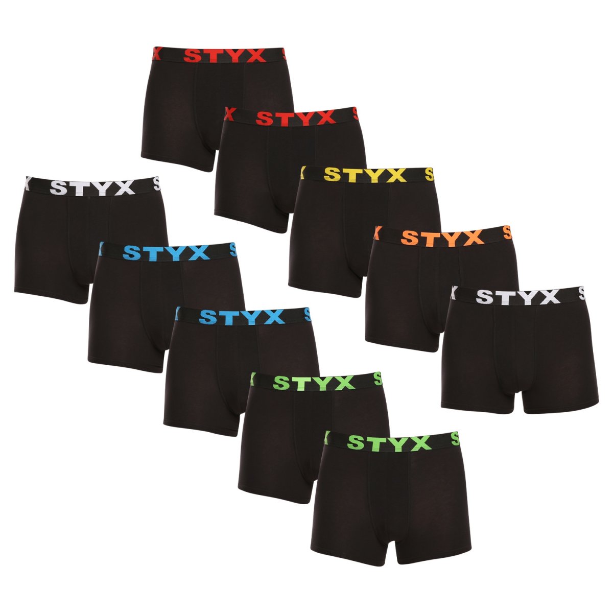 Styx 10PACK pánské boxerky sportovní guma černé (10G9601) L