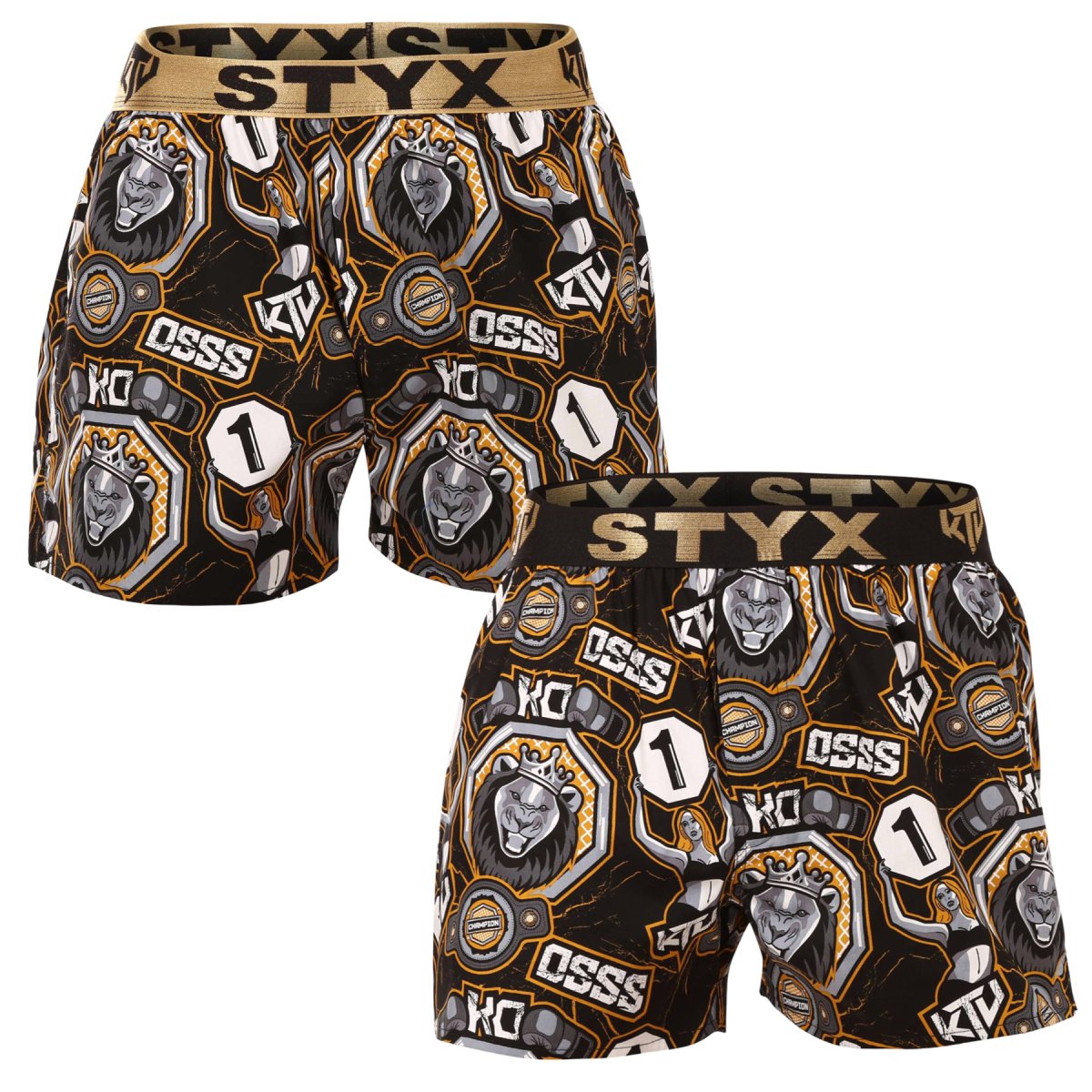 Styx 2PACK pánské trenky art / KTV sportovní guma (2BT1655) L