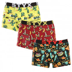 Styx 3PACK pánské boxerky art sportovní guma vícebarevné (3G13198) XL