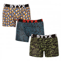 Styx 3PACK pánské boxerky long art sportovní guma vícebarevné (3U12672/2) XXL