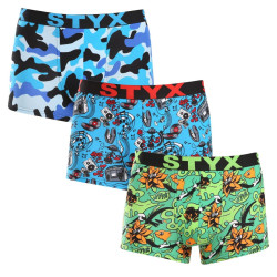 Styx 3PACK pánské boxerky art sportovní guma vícebarevné (3G15780) XXL