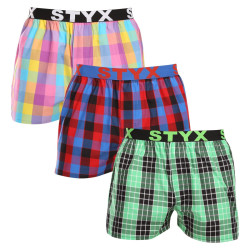 Styx 3PACK pánské trenky sportovní guma vícebarevné (3B102729) L