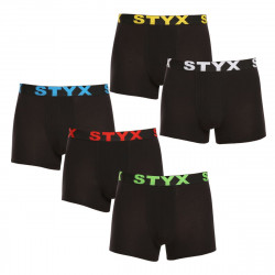 Styx 5PACK pánské boxerky sportovní guma černé (5G9601) XL