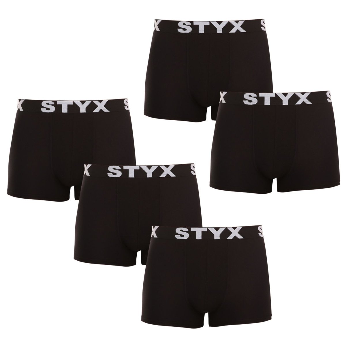 Styx 5PACK pánské boxerky sportovní guma černé (5G960) L