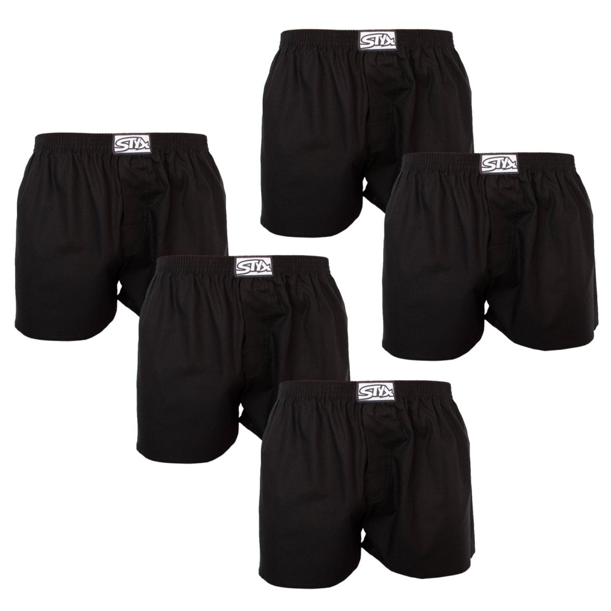 Styx 5PACK pánské trenky klasická guma černé (5A0960) XXL