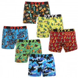 Styx 6PACK pánské boxerky long art sportovní guma vícebarevné (6UN13198780) XXL