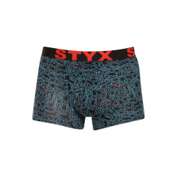 Styx Pánské boxerky art sportovní guma doodle (G1256/2) L