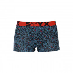 Styx Pánské boxerky art sportovní guma nadrozměr doodle (R1256) 3XL