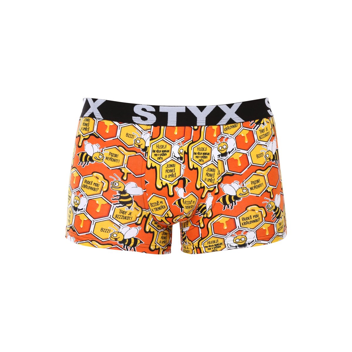 Styx Pánské boxerky art sportovní guma včelky (G1654) XL