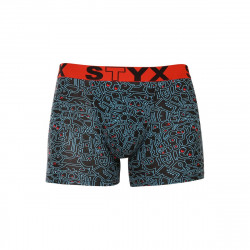 Styx Pánské boxerky long art sportovní guma doodle (U1256) XL