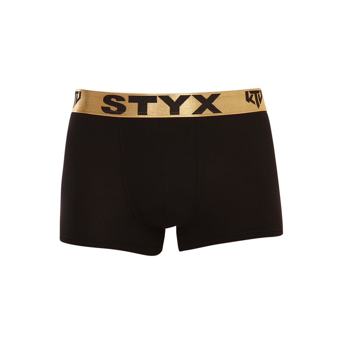 Styx Pánské boxerky / KTV sportovní guma černé - zlatá guma (GTZ960) M