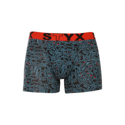 Styx Pánské boxerky long art sportovní guma doodle (U1256) XL