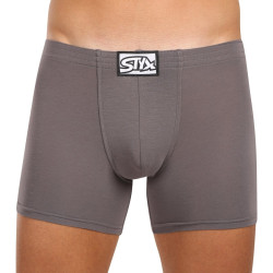 Styx Pánské boxerky long klasická guma tmavě šedé (F1063) XL