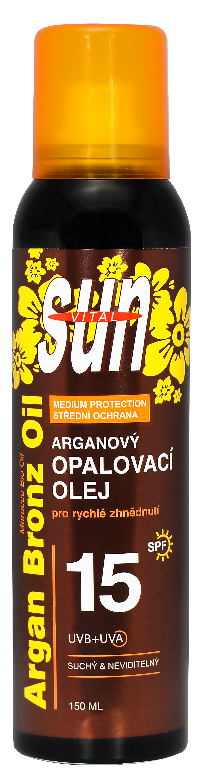 SUN VITAL Suchý opalovací olej s BIO arganovým olejem SPF 15, 150 ml